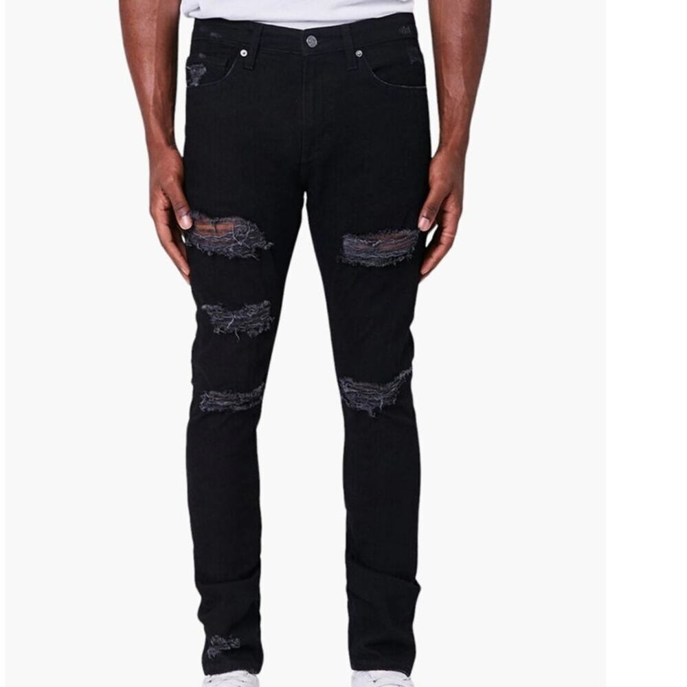 Forever 21 Mens Slim Distressed Jeans Black Size 32